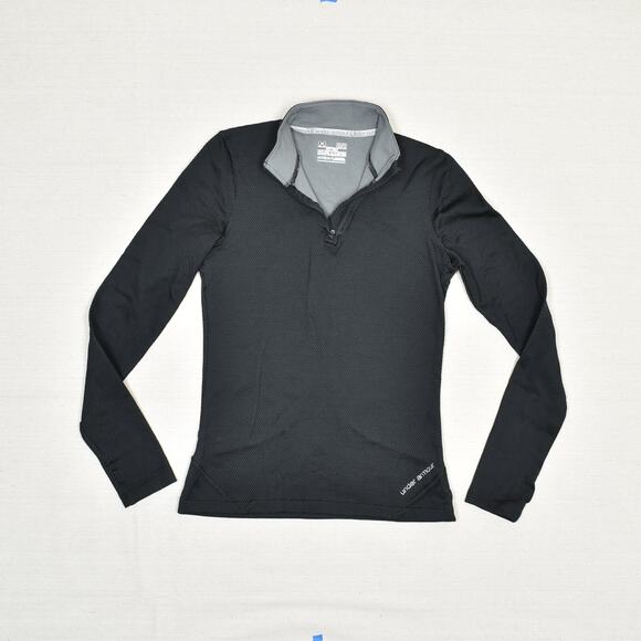 Under Armour Women 1/4 Zip Pullover Sweatshirt Polyester Black M Fitted Coldgear - Picture 2 of 8
